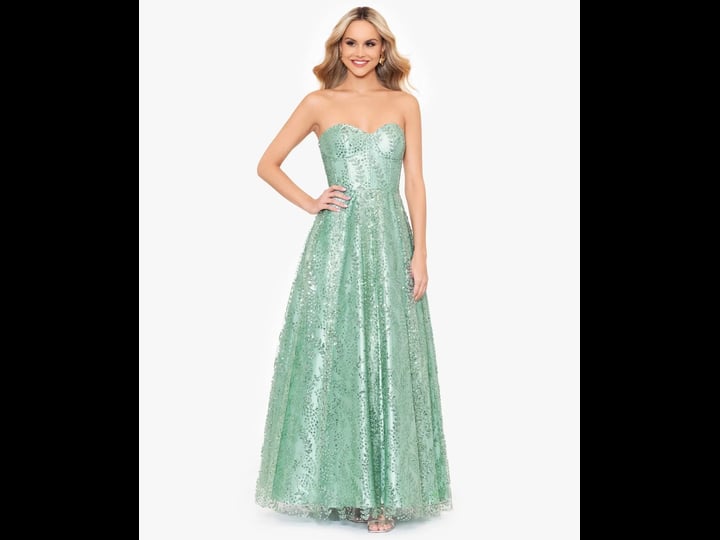 blondie-nites-juniors-strapless-glitter-ball-gown-sage-size-10