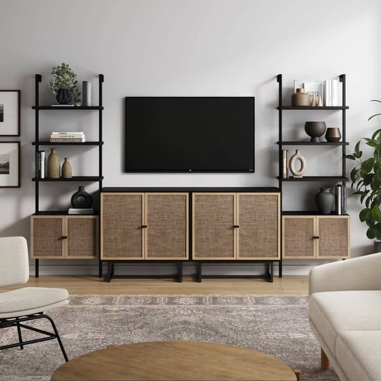 boho-rattan-tv-wall-shelving-unit-black-1