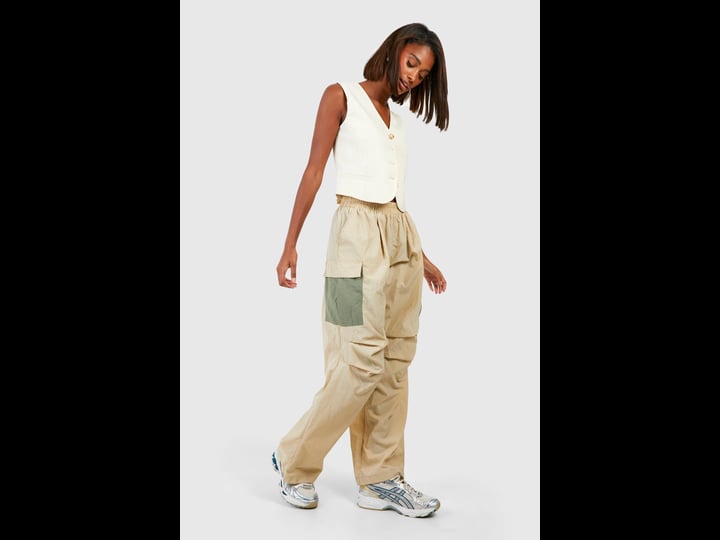 boohoo-color-block-parachute-pants-beige-size-5