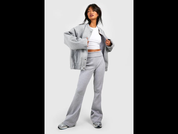 boohoo-cotton-rib-yoga-flares-grey-size-13