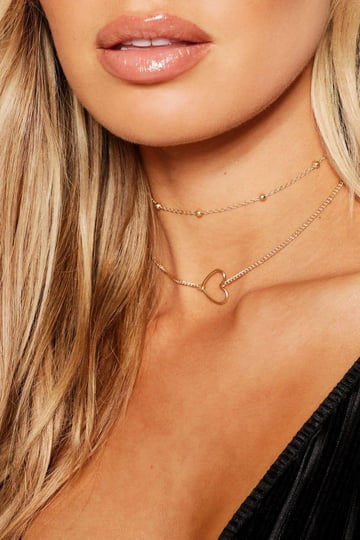 boohoo-heart-chain-choker-pack-gold-one-size-1