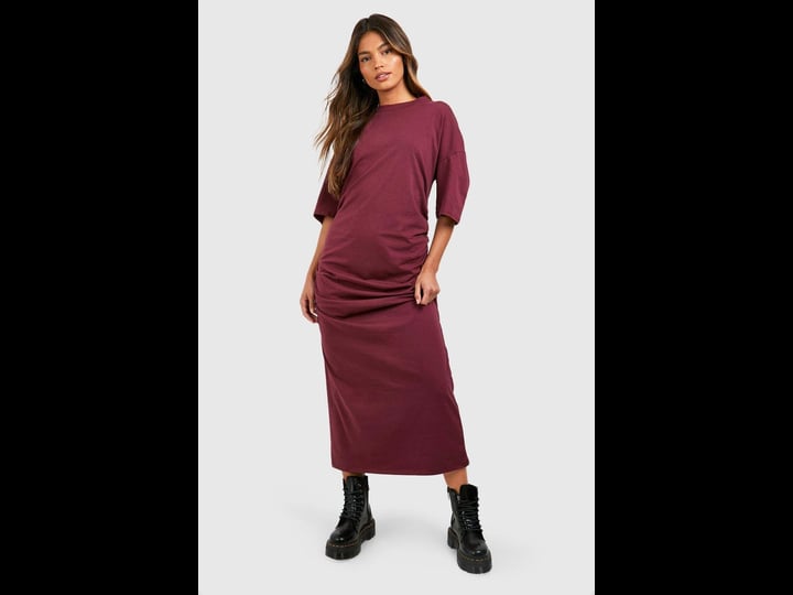 boohoo-oversized-ruching-cotton-midi-t-shirt-dress-1