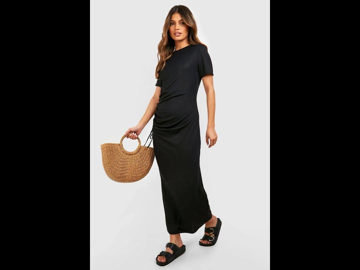 boohoo-rib-oversized-ruched-midi-t-shirt-dress-black-size-7