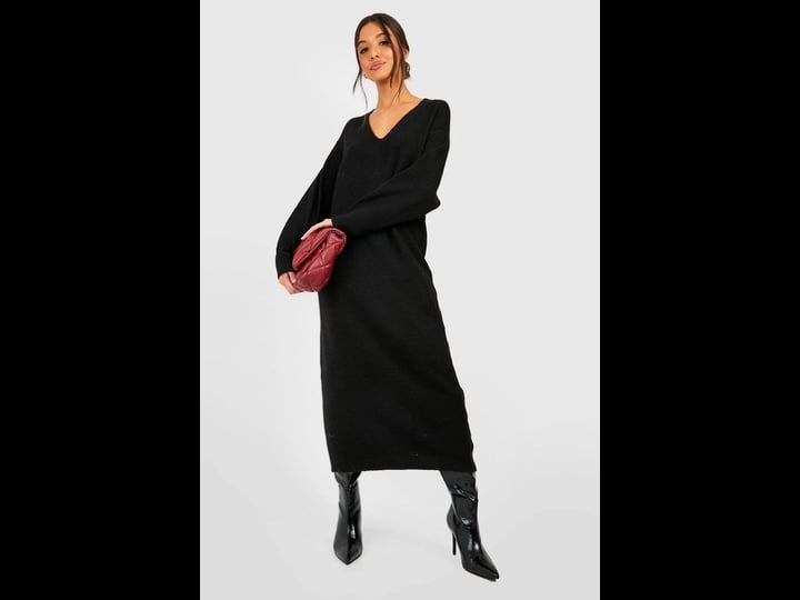 boohoo-slouchy-soft-knit-maxi-knitted-dress-purple-size-9