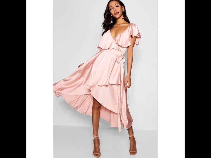 boohoo-womens-satin-ruffle-wrap-detail-skater-dress-pink-11