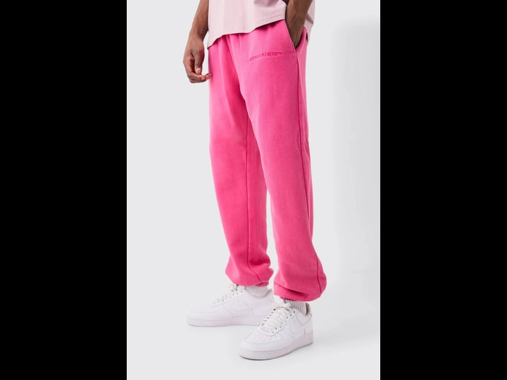 boohooman-core-fit-official-acid-wash-jogger-pink-size-xs-1