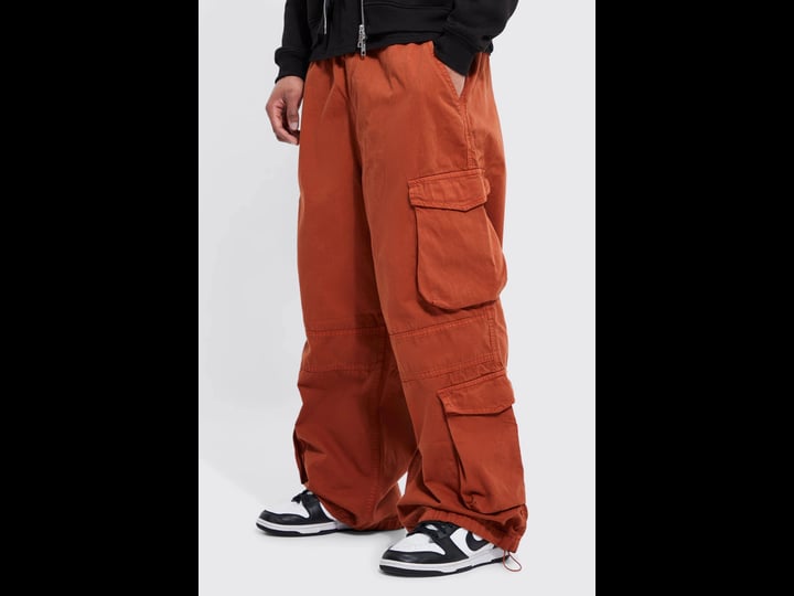 boohooman-elastic-waist-parachute-camo-3d-pocket-cargo-1