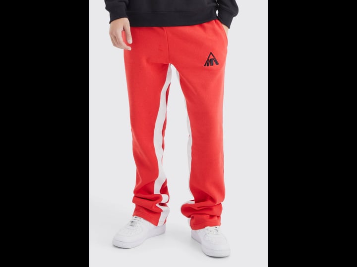 boohooman-man-slim-stacked-jogger-red-size-m-1