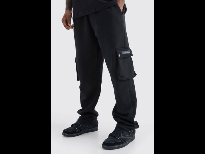 boohooman-mens-loose-fit-cargo-jogger-with-toggle-cuff-black-1
