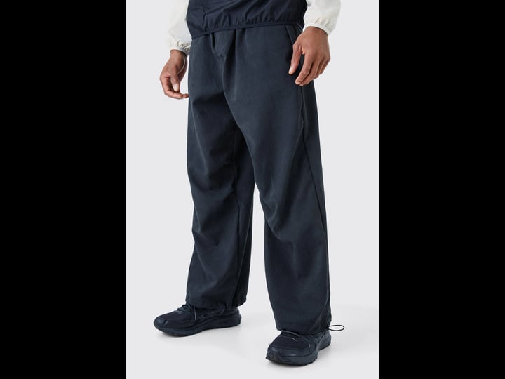 boohooman-peached-oversized-parachute-pants-black-size-l-1