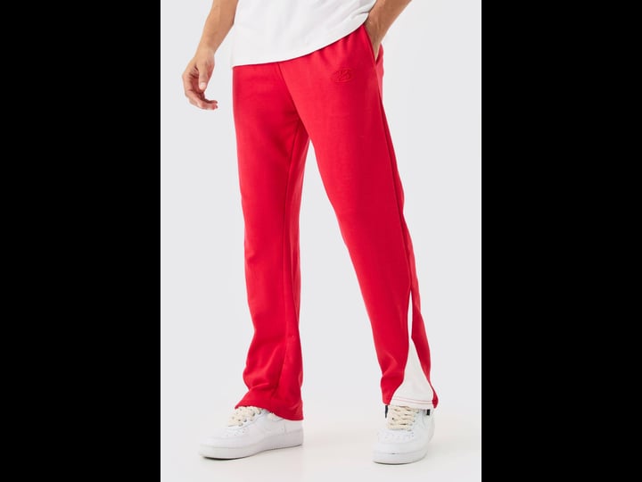 boohooman-regular-heavyweight-raw-gusett-sweatpants-red-size-l-1