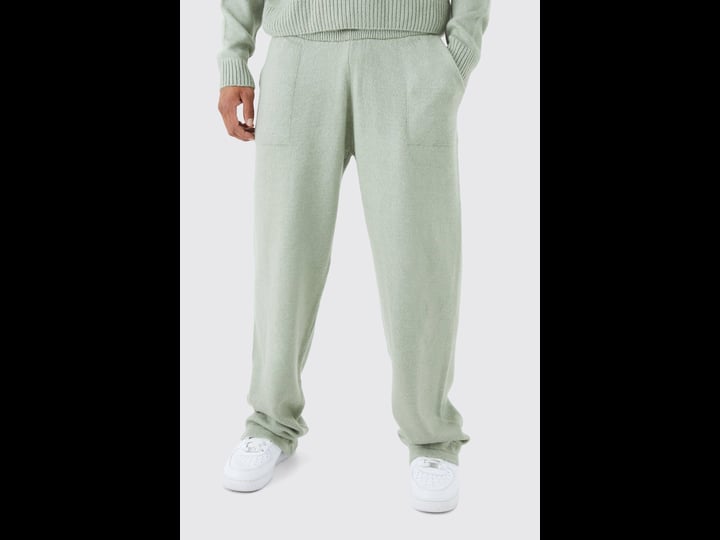 boohooman-relaxed-fit-wide-leg-knitted-sweatpants-green-size-m-1