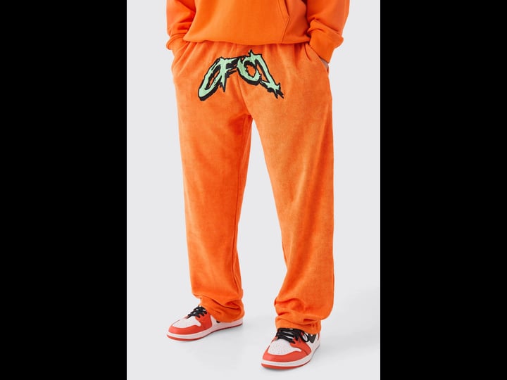 boohooman-relaxed-ofcl-toweling-sweatpants-orange-size-l-1