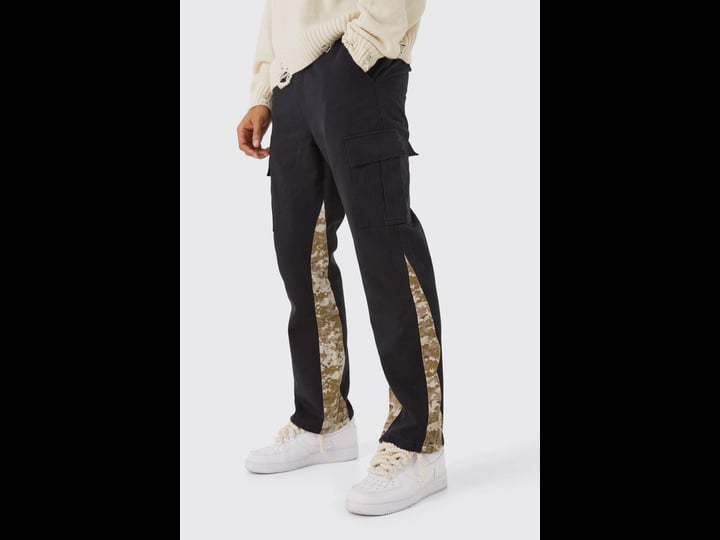 boohooman-straight-leg-flared-camo-gusset-cargo-pants-1