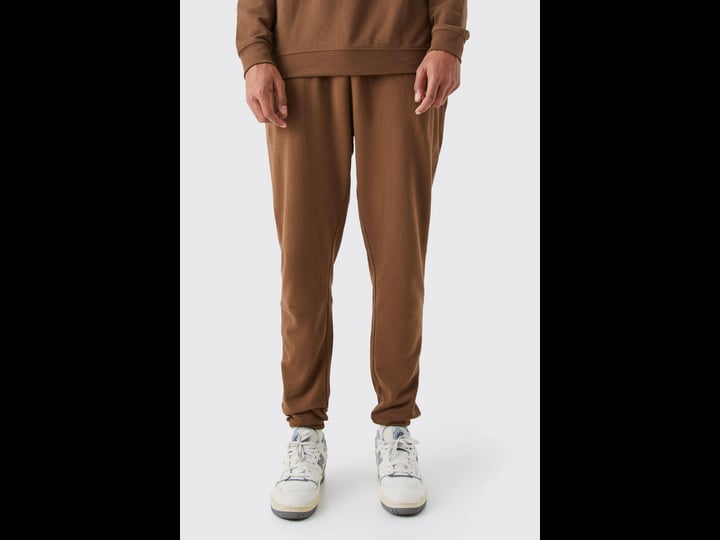 boohooman-tall-core-fit-basic-sweatpants-brown-size-s-1