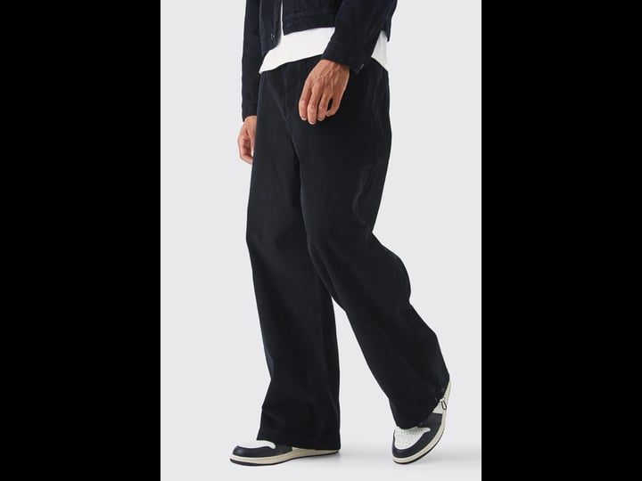 boohooman-tall-elastic-waist-parachute-cord-pants-black-size-31
