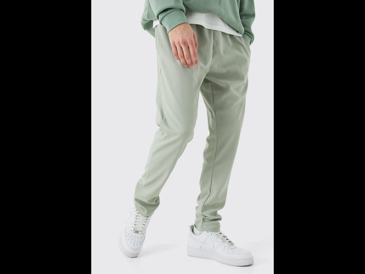 boohooman-tapered-pleated-sweatpants-green-size-s-1