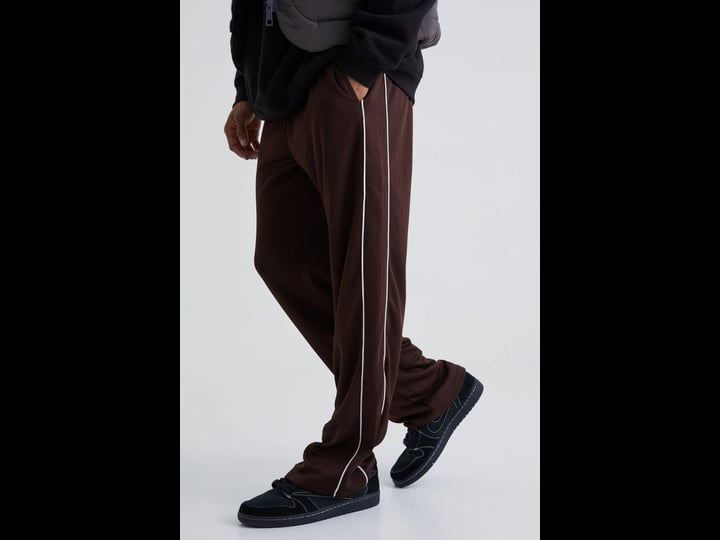boohooman-tricot-wide-leg-sweatpants-brown-size-s-1