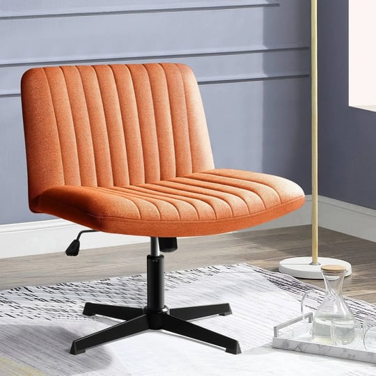 bossin-armless-office-desk-chair-no-wheelsfabric-padded-modern-swivel-vanity-chair-brown-1