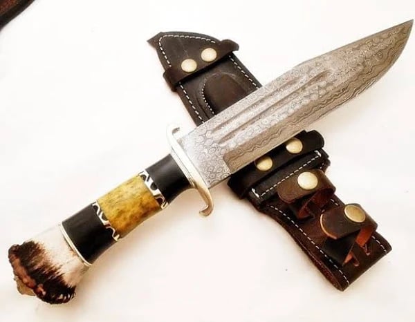 bowie-knife-high-carbon-damascus-steel-hunting-knife-1