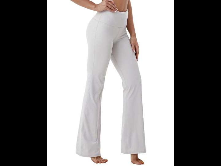 bubblelime-2931333537-4-styles-womens-high-waist-bootcut-yoga-pants-basic-nylon-lightgray-s-31-insea-1
