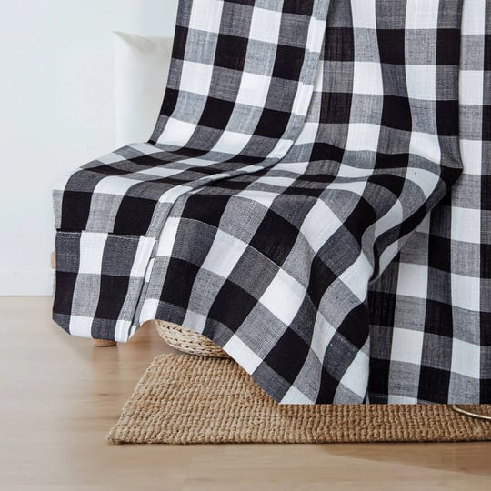 buffalo-check-gingham-textured-grommet-window-curtain-pair-black-white-37x95-inch-2-panels-1