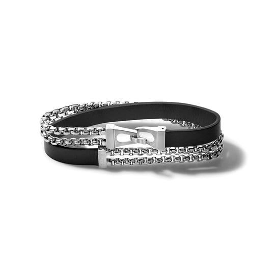 bulova-mens-classic-black-leather-stainless-steel-wrap-bracelet-1