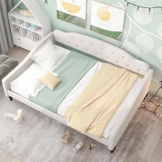 button-tufted-beige-wood-frame-full-size-upholstered-daybed-with-gourd-shaped-legs-and-additional-su-1