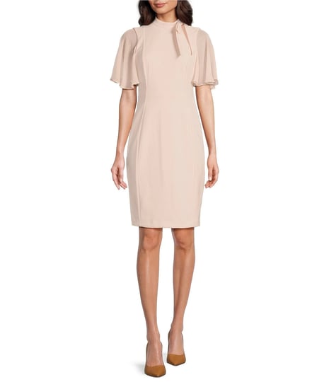 calvin-klein-chiffon-short-flutter-sheer-sleeve-mock-tie-neck-sheath-dress-womens-14-blossom-1