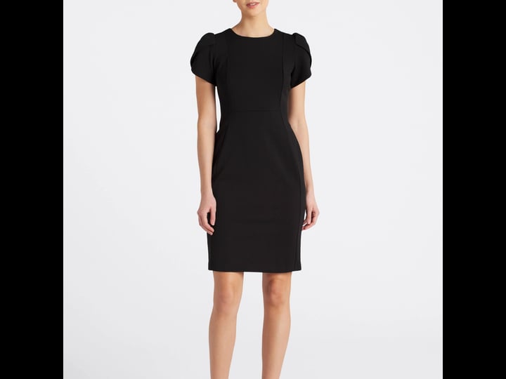 calvin-klein-petite-tulip-sleeve-sheath-dress-black-1