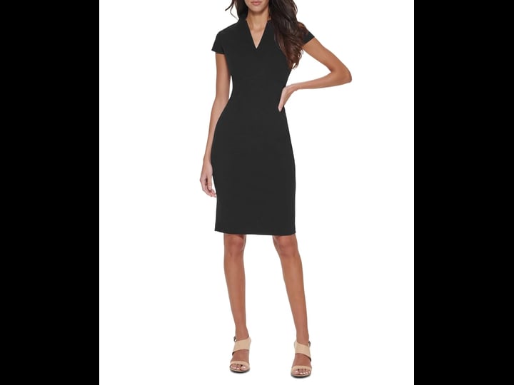 calvin-klein-womens-v-neck-cap-sleeve-sheath-dress-black-size-13