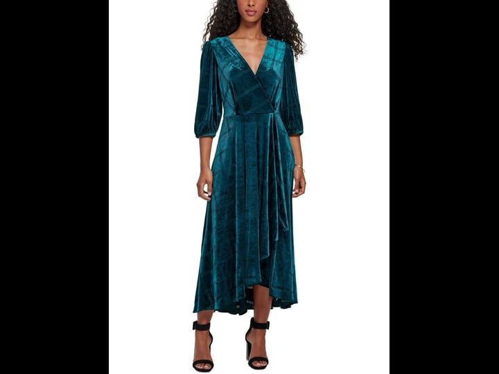 calvin-klein-womens-velvet-faux-wrap-evening-dress-green-17