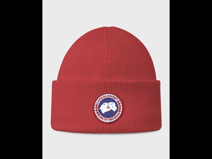 canada-goose-red-arctic-disc-beanie-1