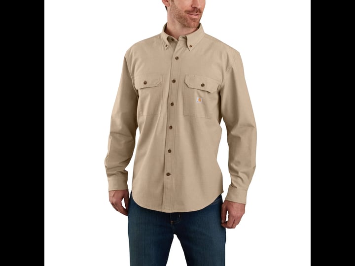 carhartt-mens-dark-tan-chambray-loose-fit-midweight-long-sleeve-shirt-small-regular-1