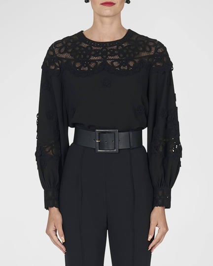 carolina-herrera-embroidered-puff-sleeve-top-with-lace-panels-black-womens-4-shirts-tops-blouses-puf-1