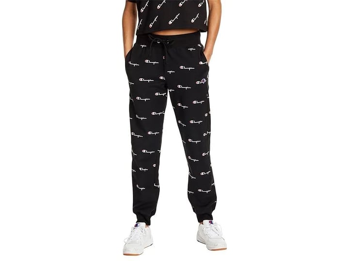 champion-life-womens-reverse-weave-logo-print-jogger-pant-black-s-1