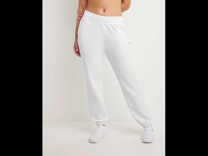 champion-womens-powerblend-fleece-boyfriend-sweatpants-white-1