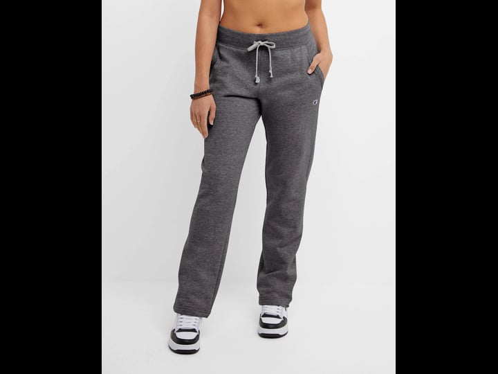 champion-womens-powerblend-fleece-open-bottom-pants-granite-heather-xs-1