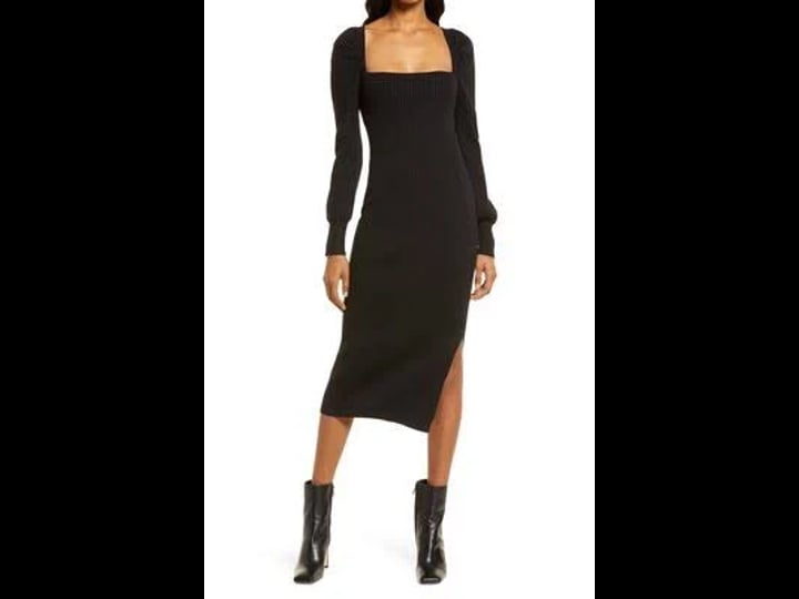 charles-henry-square-neck-tie-back-puff-long-sleeve-sweater-dress-in-black-at-nordstrom-size-x-small-1