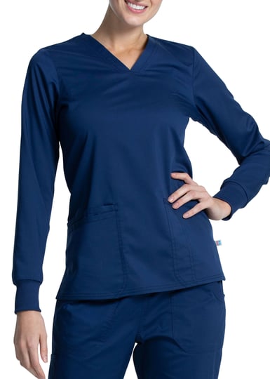 cherokee-workwear-revolution-tech-womens-long-sleeve-v-neck-top-navy-xs-1
