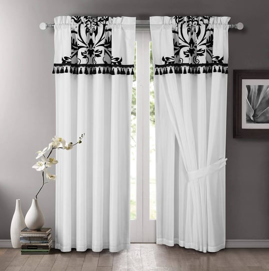 chezmoi-collection-2-panel-black-and-white-floral-window-curtain-drape-set-with-valance-treatment-dr-1