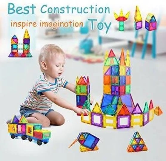 children-hub-46pcs-magnetic-tiles-set-educational-3d-magnet-building-blocks-building-construction-to-1