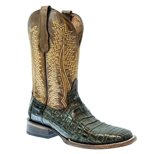 circle-g-by-corral-olive-green-and-brown-ocher-caiman-wide-square-toe-mens-boots-l6054-size-9-6