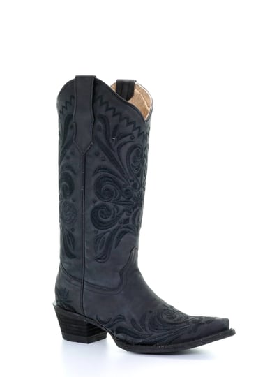 circle-g-womens-black-filigree-snip-toe-cowgirl-boots-6-5-m-l5433-1