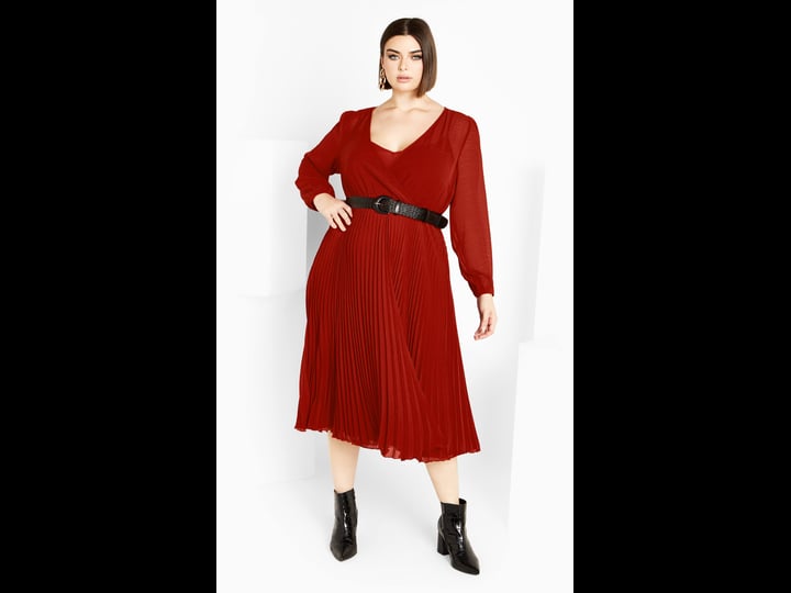 city-chic-plus-size-dress-precious-pleat-in-sienna-size-22-avenue-1