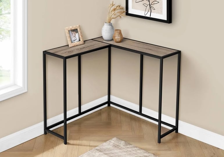 clean-choice-36-in-l-shaped-corner-metal-frame-console-table-dark-taupe-wood-look-black-1