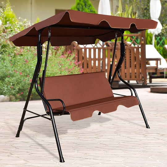 clihome-3-person-brown-steel-outdoor-swing-1