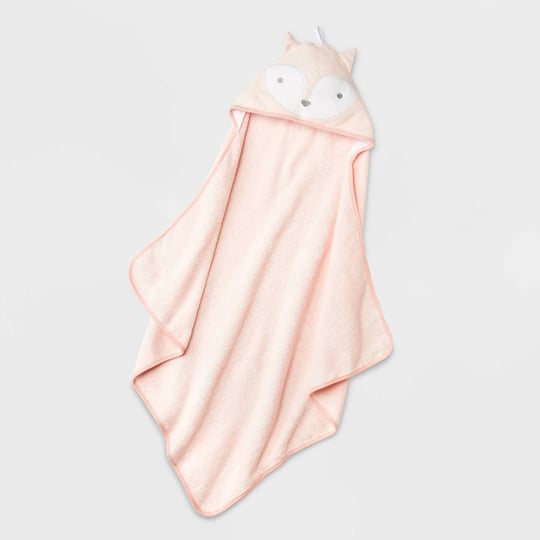 cloud-island-baby-fox-hooded-bath-towel-pink-1-each-1