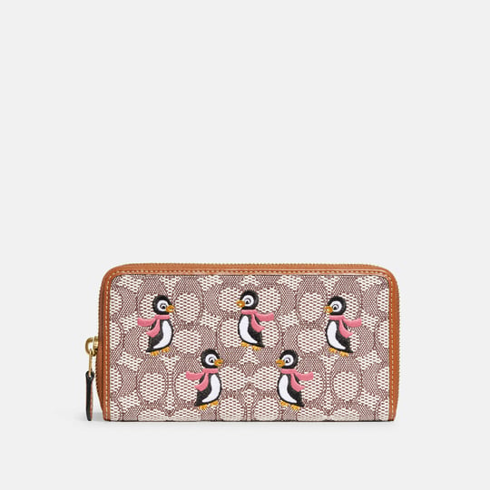 coach-outlet-accordion-zip-wallet-in-signature-textile-jacquard-with-penguin-motif-brown-1