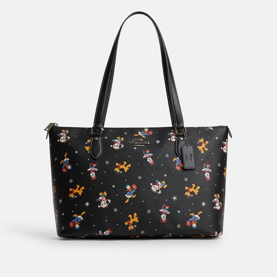 coach-outlet-disney-x-coach-gallery-tote-with-holiday-print-black-1
